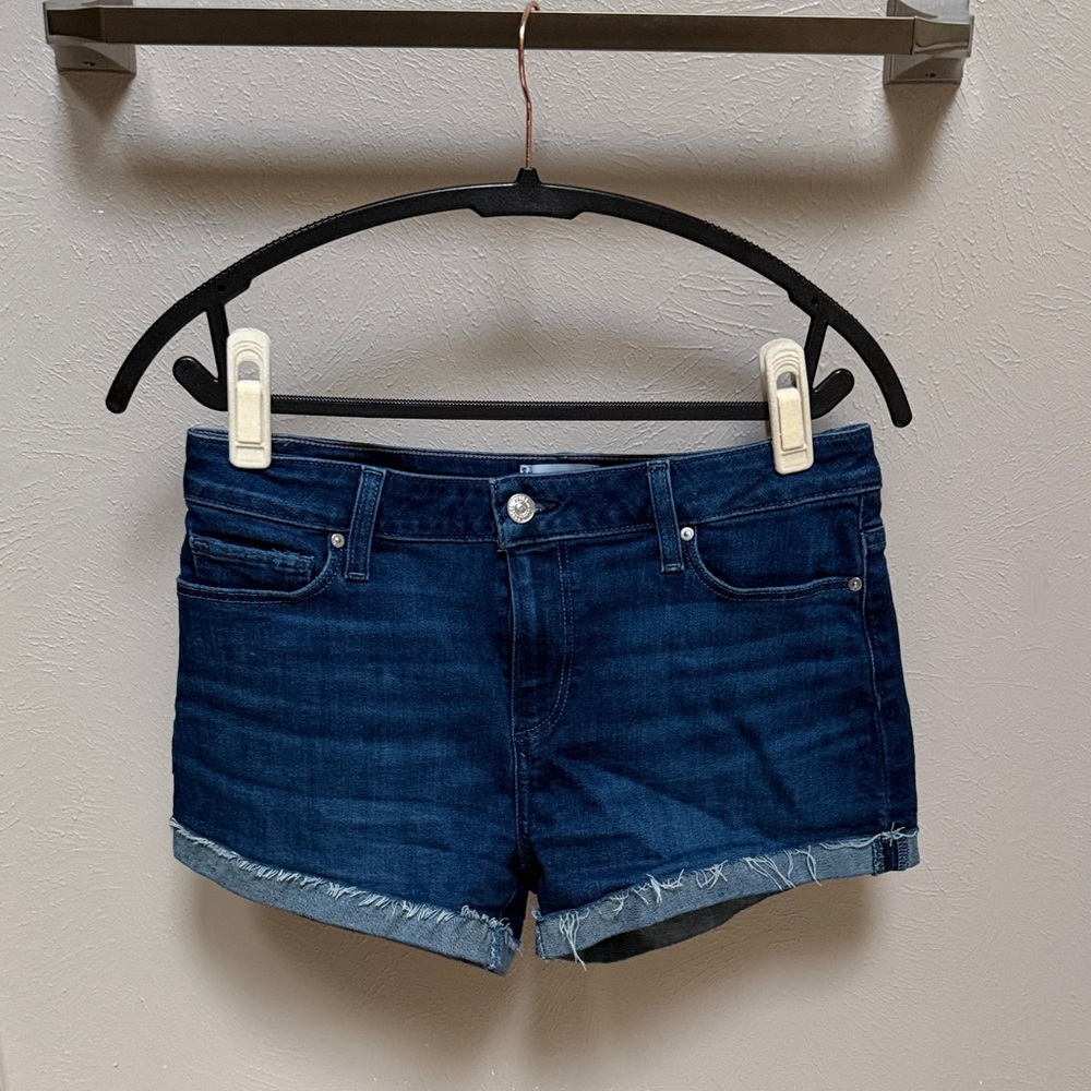 PAIGE Dark Blue Jean Shorts